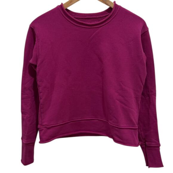 Frank & Eileen Boyfriend Crew Neck Sweatshirt in Fuschia - Picture 8 of 10